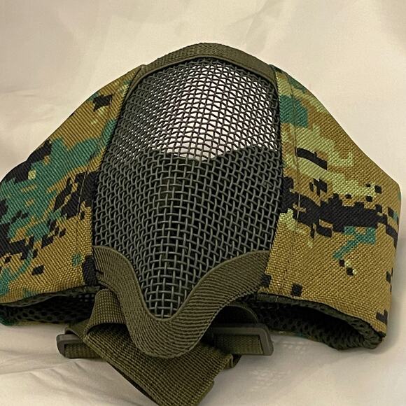 Paintball Hunting Protective Face Mask Goggle Green Camouflage Adjustable - Picture 5 of 6